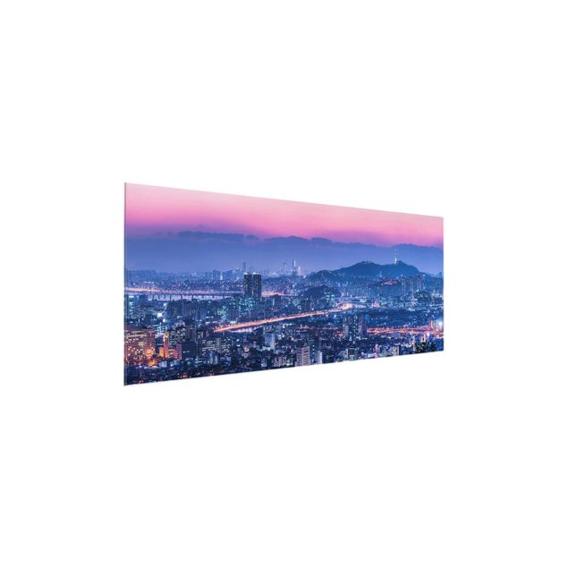 Glasbild - Skyline von Seoul - Panorama