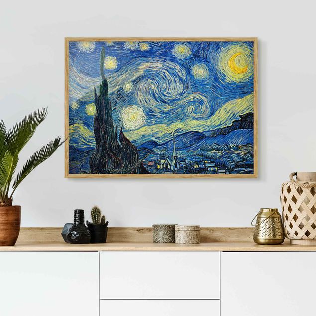 Gerahmte Kunstdrucke Vincent van Gogh - Sternennacht