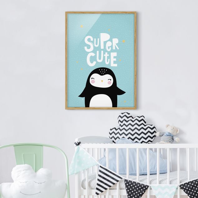 Sprüche Bilder mit Rahmen Super Cute Pinguin