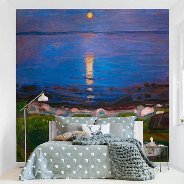 Tapete modern elegant Edvard Munch - Sommernacht am Meeresstrand