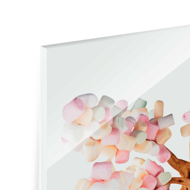 Glasbild - Jonas Loose - Bonsai mit Marshmallows - Quadrat 1:1