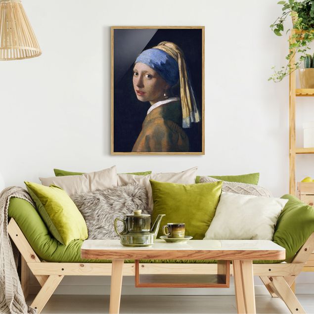 Natur Bilder mit Rahmen Jan Vermeer van Delft - Das Mädchen mit dem Perlenohrgehänge