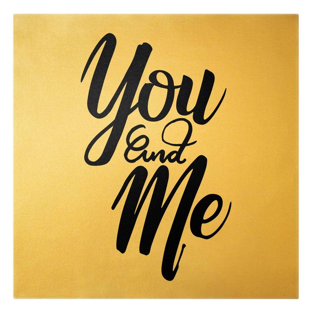 Leinwandbild Gold - You and Me - Quadrat 1:1