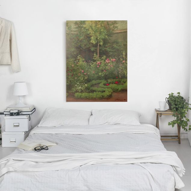 Leinwandbild Wald Camille Pissarro - Ein Rosengarten