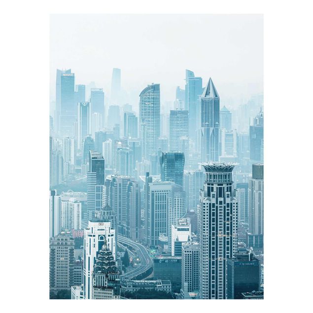 Glasbild - Kühles Shanghai - Hochformat 3:4