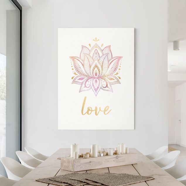 Bilder Lotus Illustration Love gold rosa