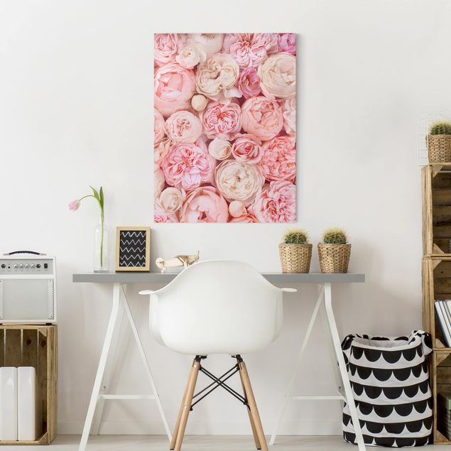Wandbilder Rosen Rosé Koralle Shabby