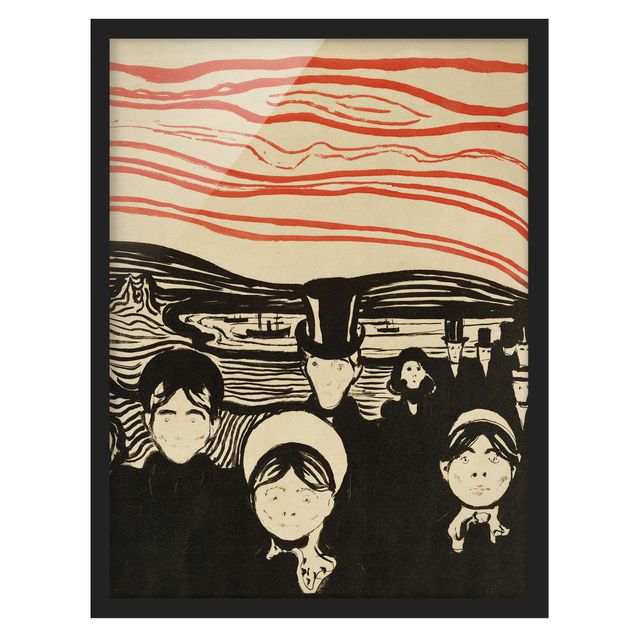 Moderne Bilder mit Rahmen Edvard Munch - Angstgefühl