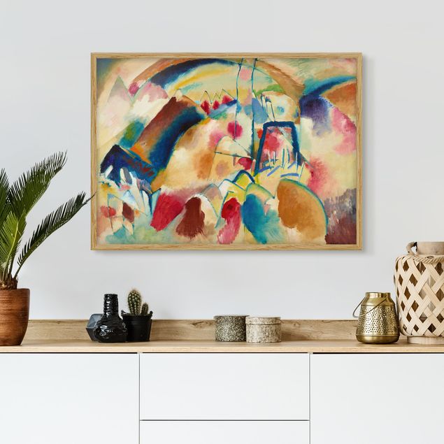 Kunstdrucke mit Rahmen Wassily Kandinsky - Landschaft mit Kirche