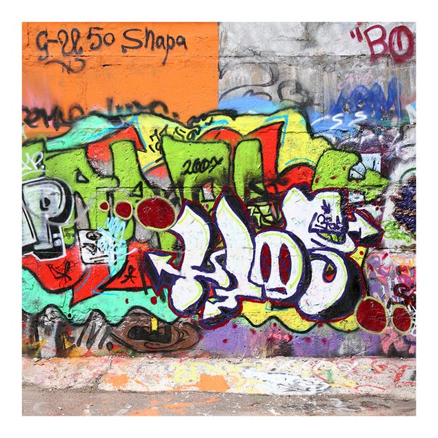 Tapete Industrial Graffiti Wall