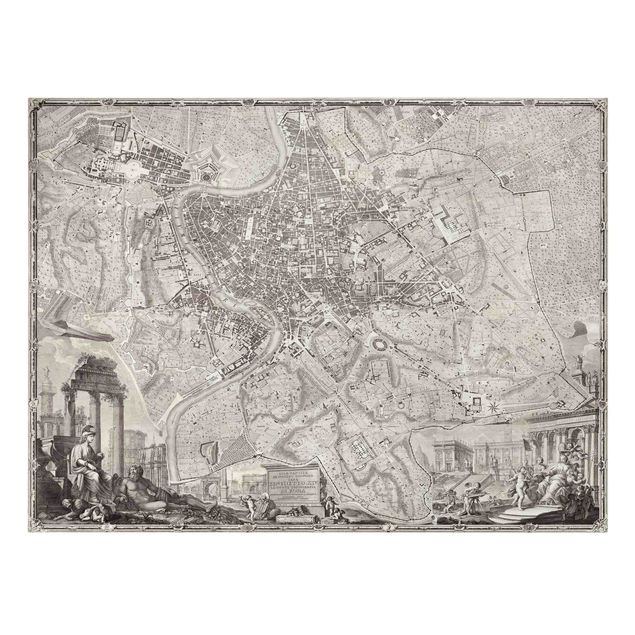 Leinwandbilder kaufen Vintage Stadtplan Rom