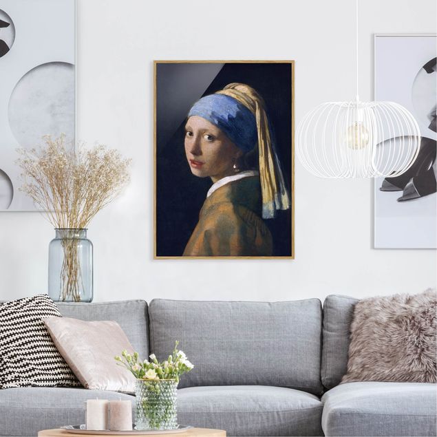 Moderne Bilder mit Rahmen Jan Vermeer van Delft - Das Mädchen mit dem Perlenohrgehänge