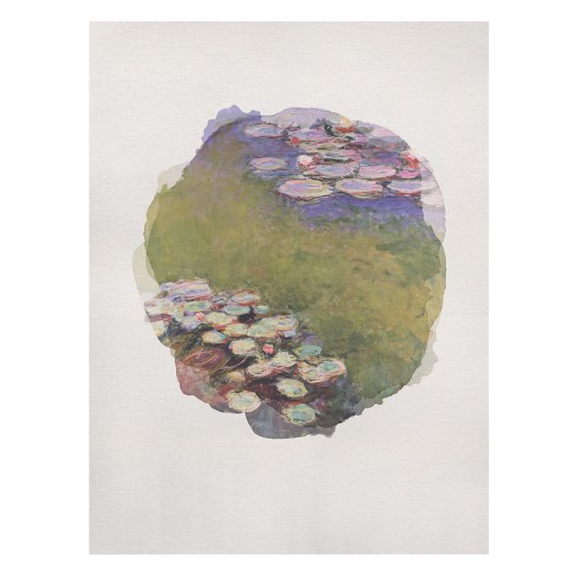 schöne Leinwandbilder Wasserfarben - Claude Monet - Seerosen
