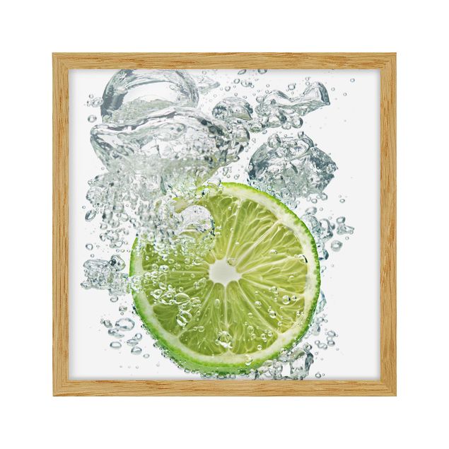 Bild mit Rahmen - Lime Bubbles - Quadrat 1:1