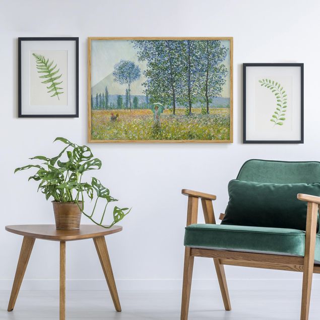 Moderne Bilder mit Rahmen Claude Monet - Felder im Frühling