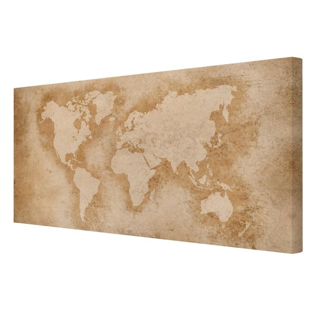 Leinwandbild - Antike Weltkarte - Quer 2:1