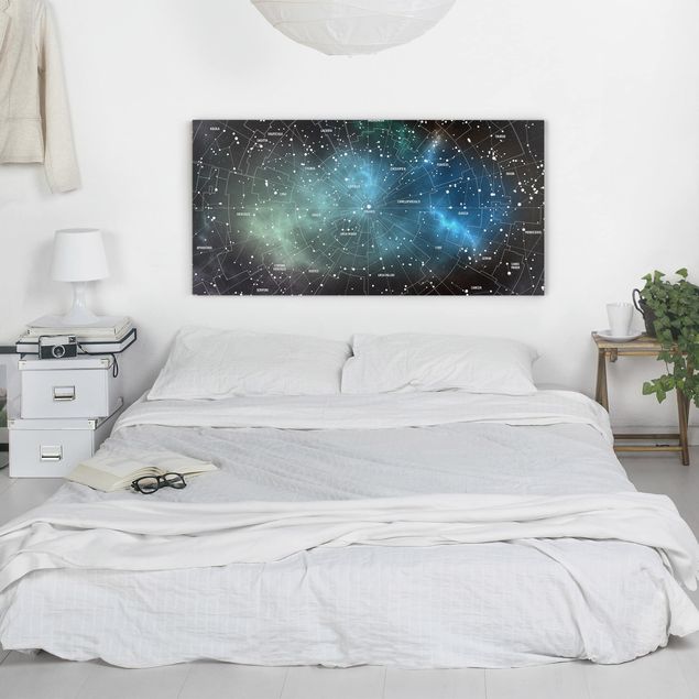 schöne Leinwandbilder Sternbilder Karte Galaxienebel