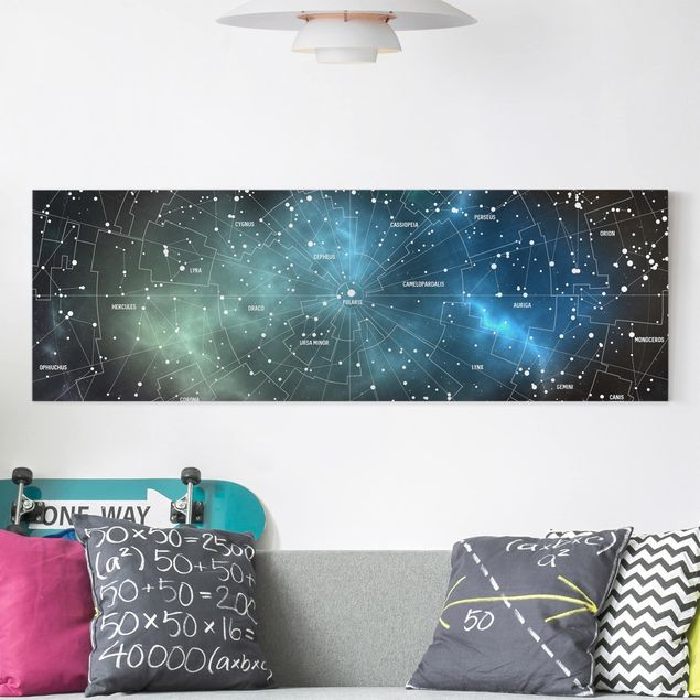 Leinwandbilder Weltkarte Sternbilder Karte Galaxienebel