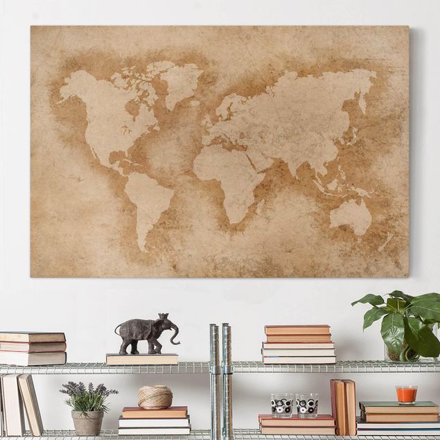 Leinwandbild Weltkarte Antike Weltkarte
