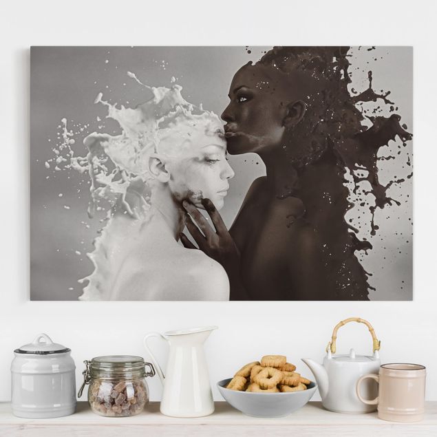 schöne Bilder Milch & Kaffee Kuss
