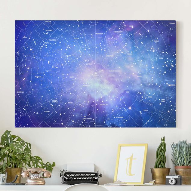 Wandbilder Sternbild Himmelkarte