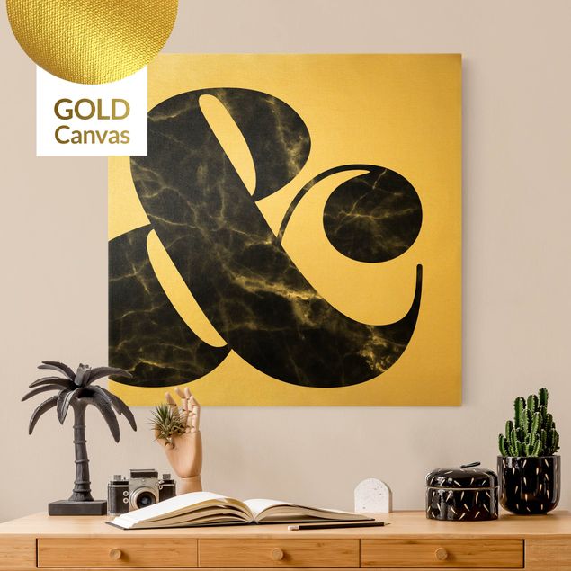 Leinwandbilder Gold Canvas Ampersand Marmor