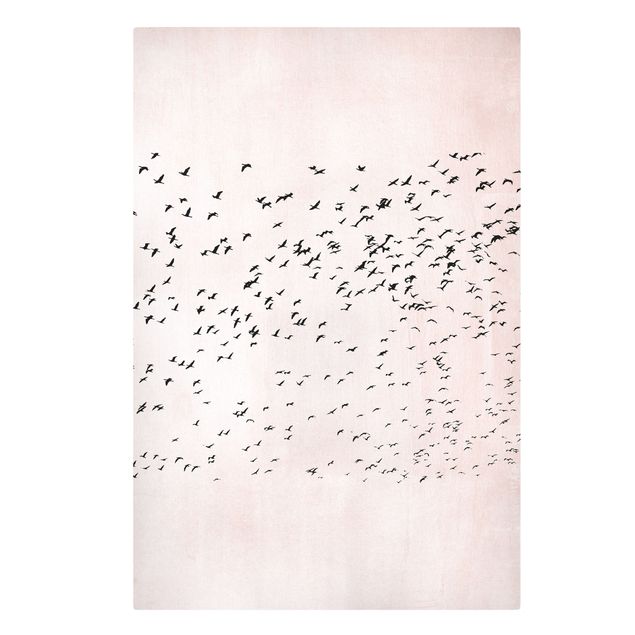 Kubistika Bilder Vogelschwarm im Sonnenuntergang