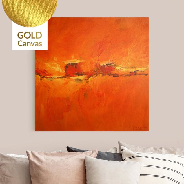 Leinwand Gold Komposition in Orange