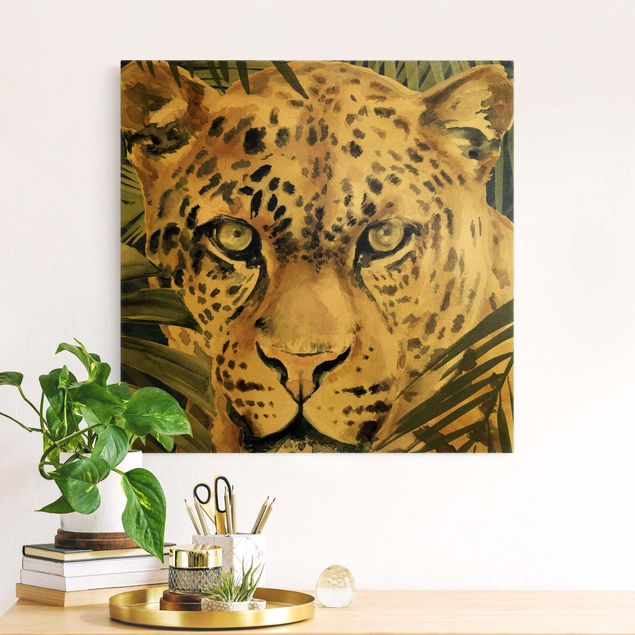 Leinwandbilder Gold Leopard im Dschungel