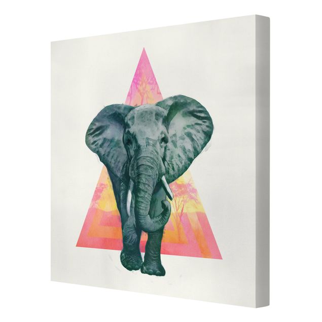 Leinwandbilder kaufen Illustration Elefant vor Dreieck Malerei