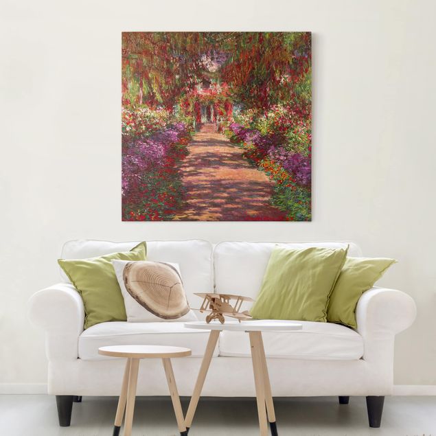 Leinwandbild Wald Claude Monet - Weg in Monets Garten in Giverny