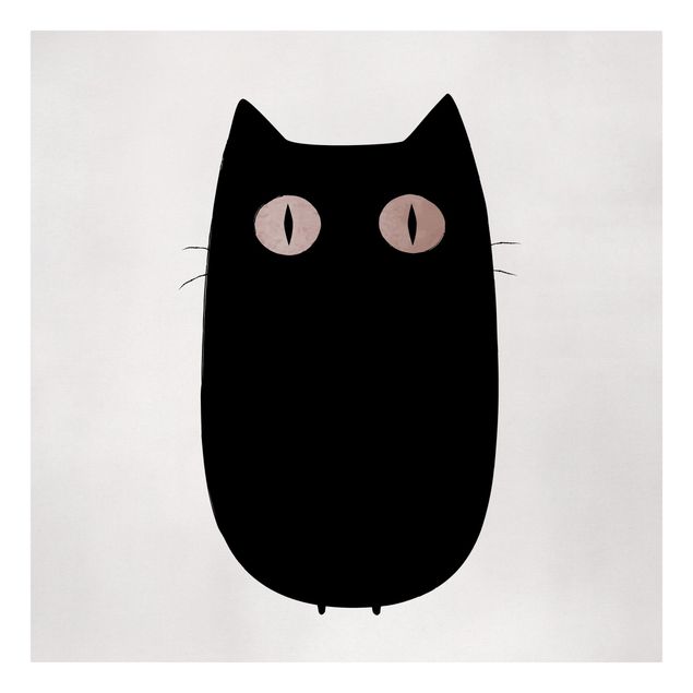 schöne Leinwandbilder Schwarze Katze Illustration