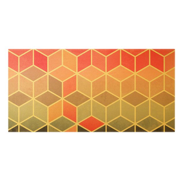 Wandbilder Goldene Geometrie - Buntes Pastell