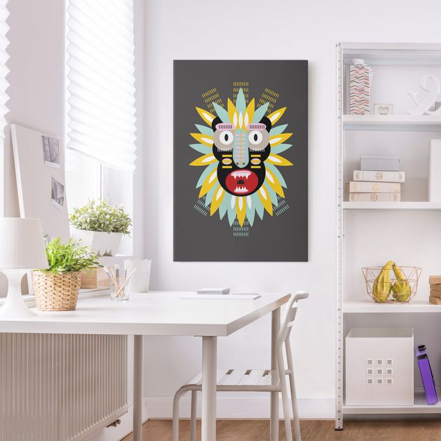schöne Bilder Collage Ethno Maske - King Kong