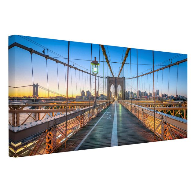 Leinwandbilder kaufen Morgenblick von der Brooklyn Bridge