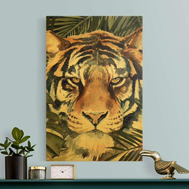 Leinwandbilder Gold Tiger im Dschungel
