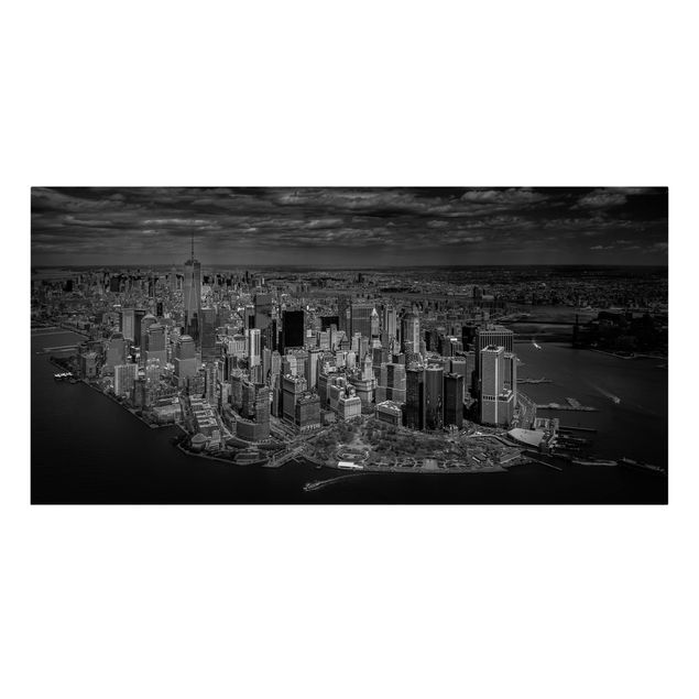 Leinwandbild - New York - Manhattan aus der Luft - Querformat 1:2