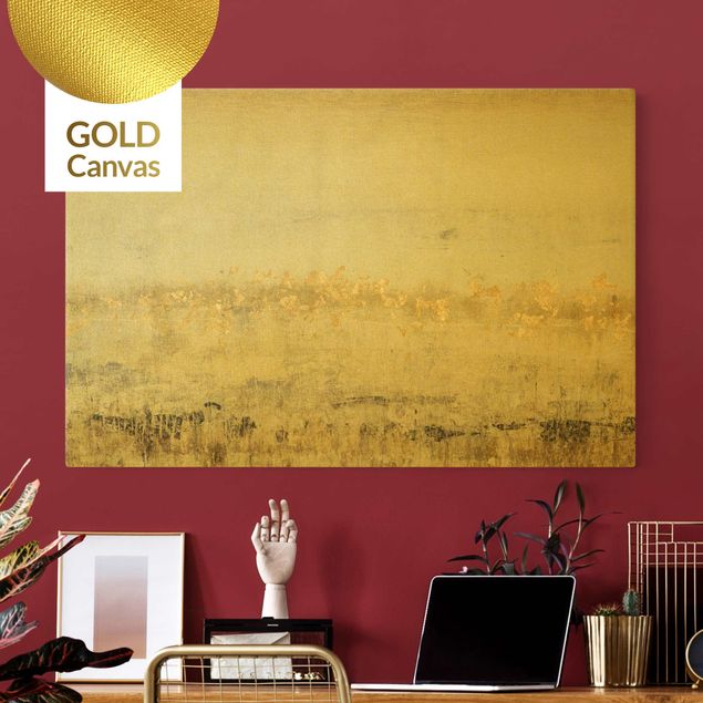 Leinwandbilder Gold Canvas Goldene Farbfelder II