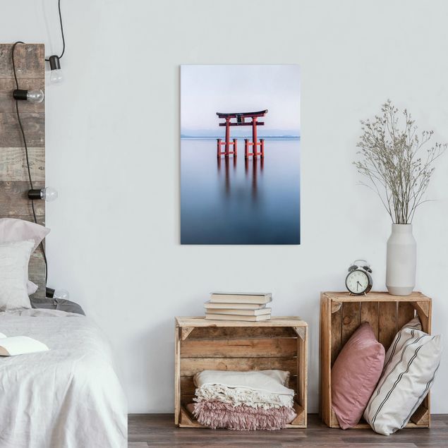 schöne Leinwandbilder Torii im Wasser