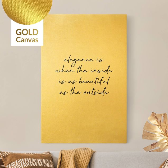 Leinwand Gold Elegance Zitat