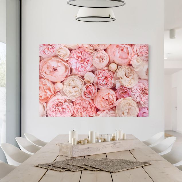 Blumenbilder auf Leinwand Rosen Rosé Koralle Shabby