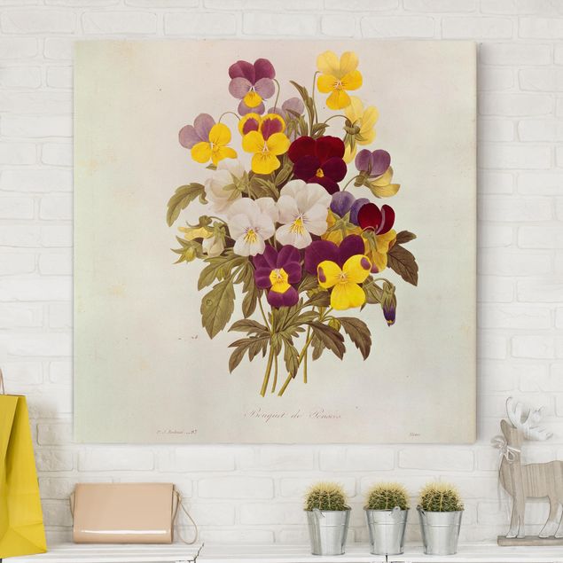Leinwandbilder Blumen Pierre Joseph Redouté - Ein Bund von Stiefmütterchen