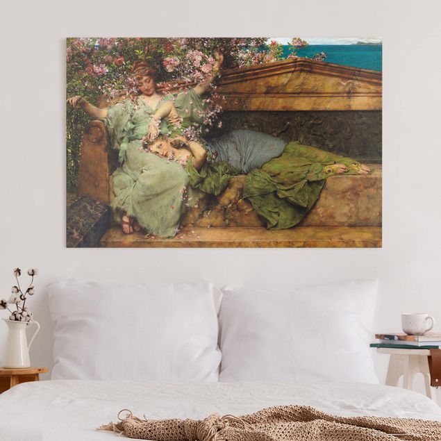 Blumenbilder auf Leinwand Sir Lawrence Alma-Tadema - Im Rosengarten