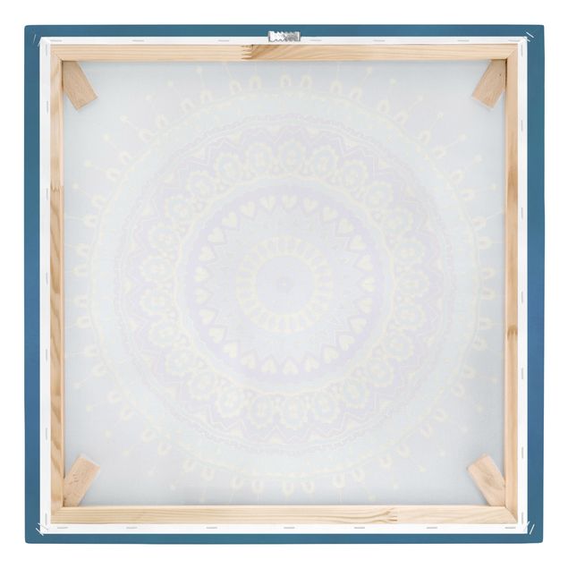 Leinwandbild - Mandala Blau Gold - Quadrat 1:1