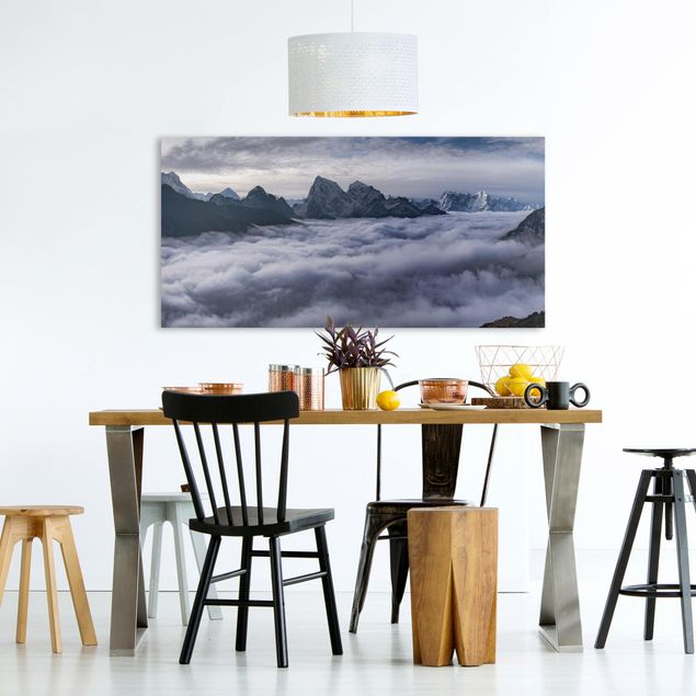 Leinwandbilder Berge Wolkenmeer im Himalaya