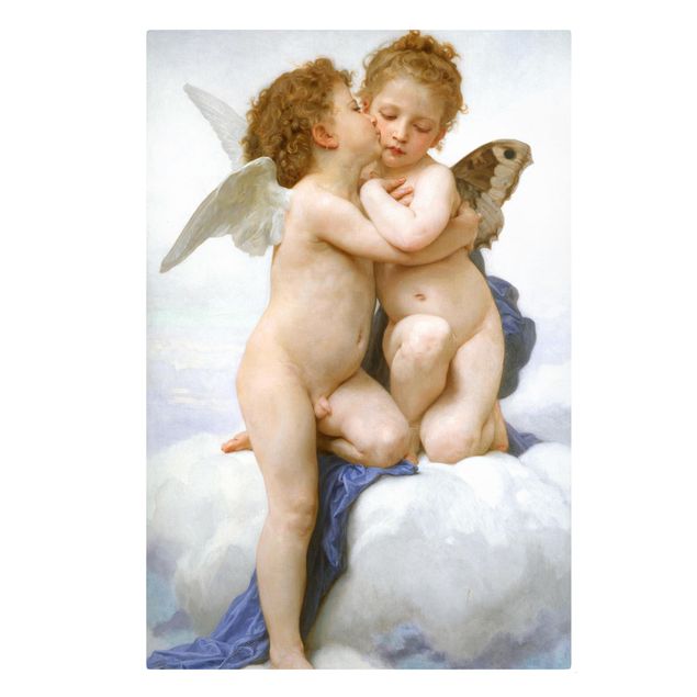 Leinwandbild - William Adolphe Bouguereau - Der erste Kuss - Hochformat 3:2
