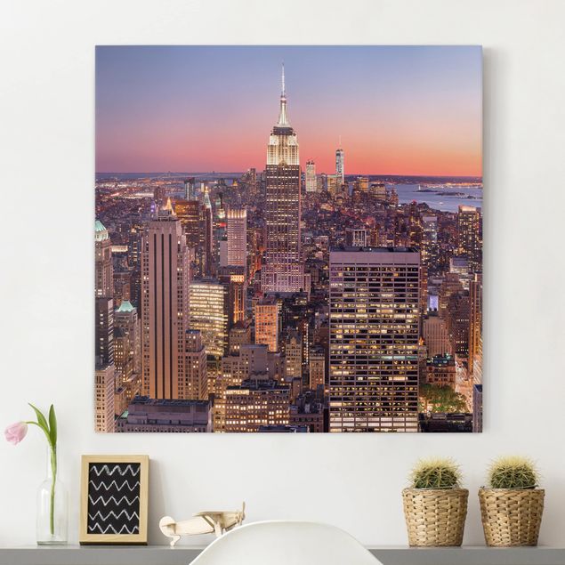 Leinwandbilder Städte Sonnenuntergang Manhattan New York City