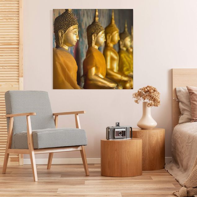 Wandbilder Goldene Buddha Statuen