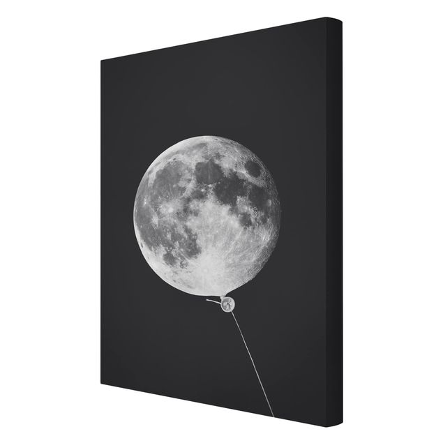 Leinwandbild - Jonas Loose - Luftballon mit Mond - Hochformat 3:2