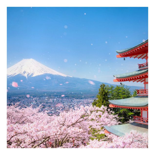 Leinwandbilder kaufen Chureito Pagode und Fuji